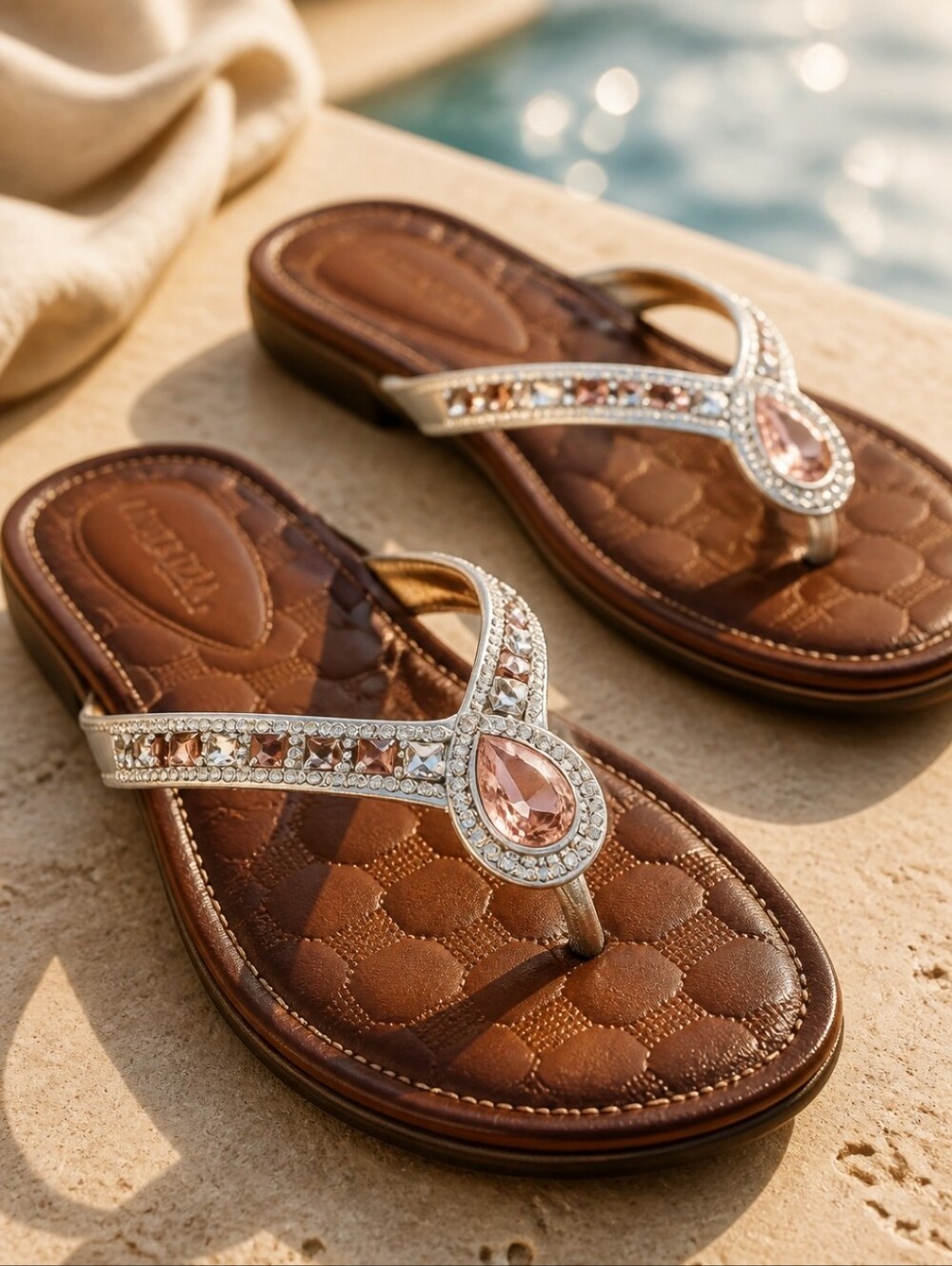 Elegant Silver Women's Sandals Size 7